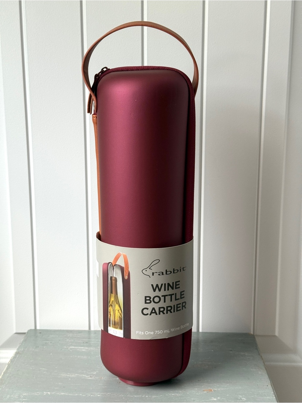 Rabbit Wine Tote Insulated Carrier With Handle Burgundy Color / Wine Storage